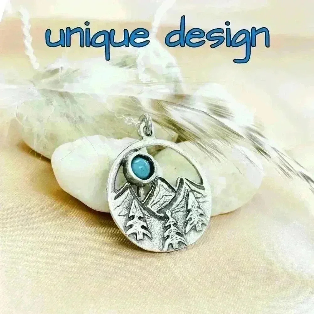 Turquoise Western necklace mountain pendant country jewelry Boutique - Picture 8 of 11